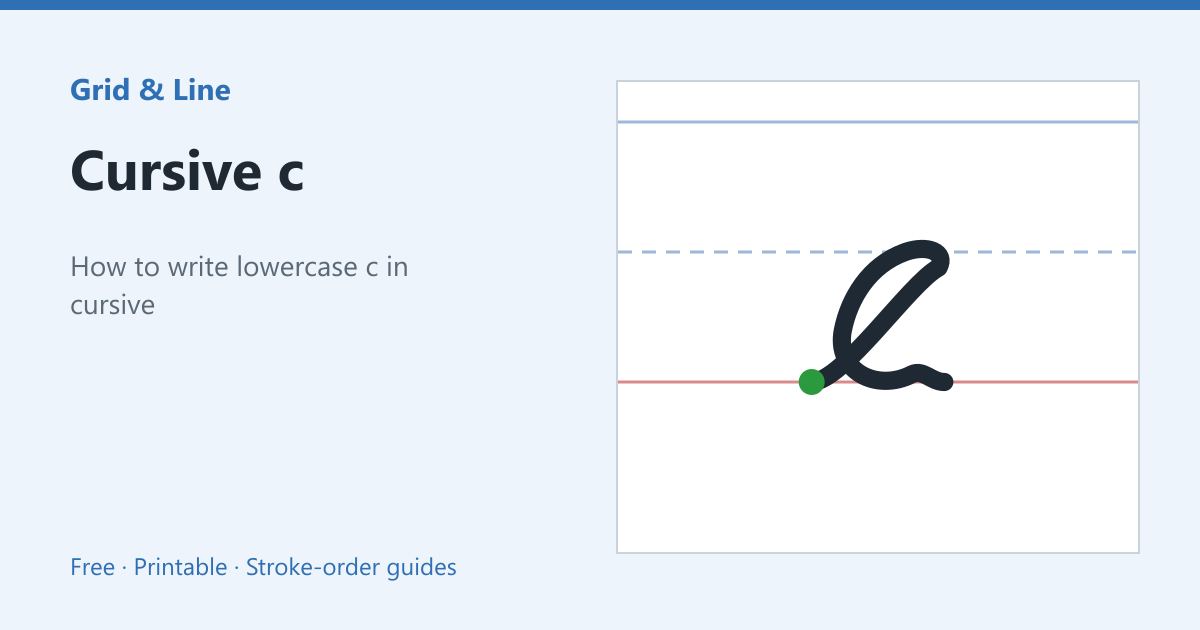 Cursive c worksheet preview