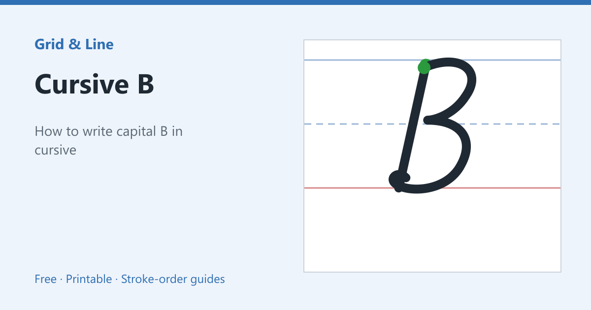 Cursive B worksheet preview