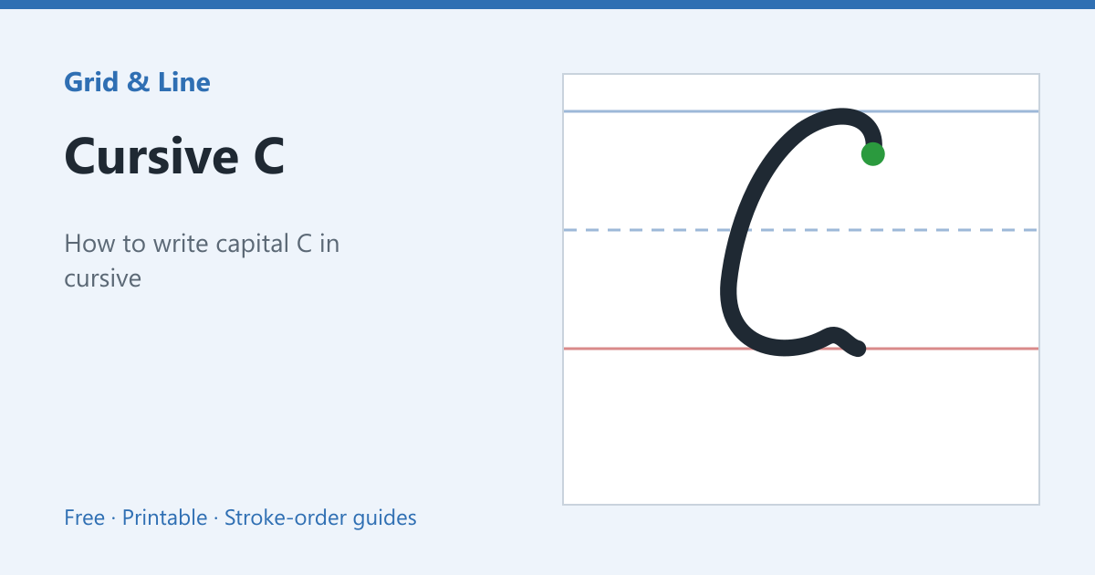 Cursive C worksheet preview