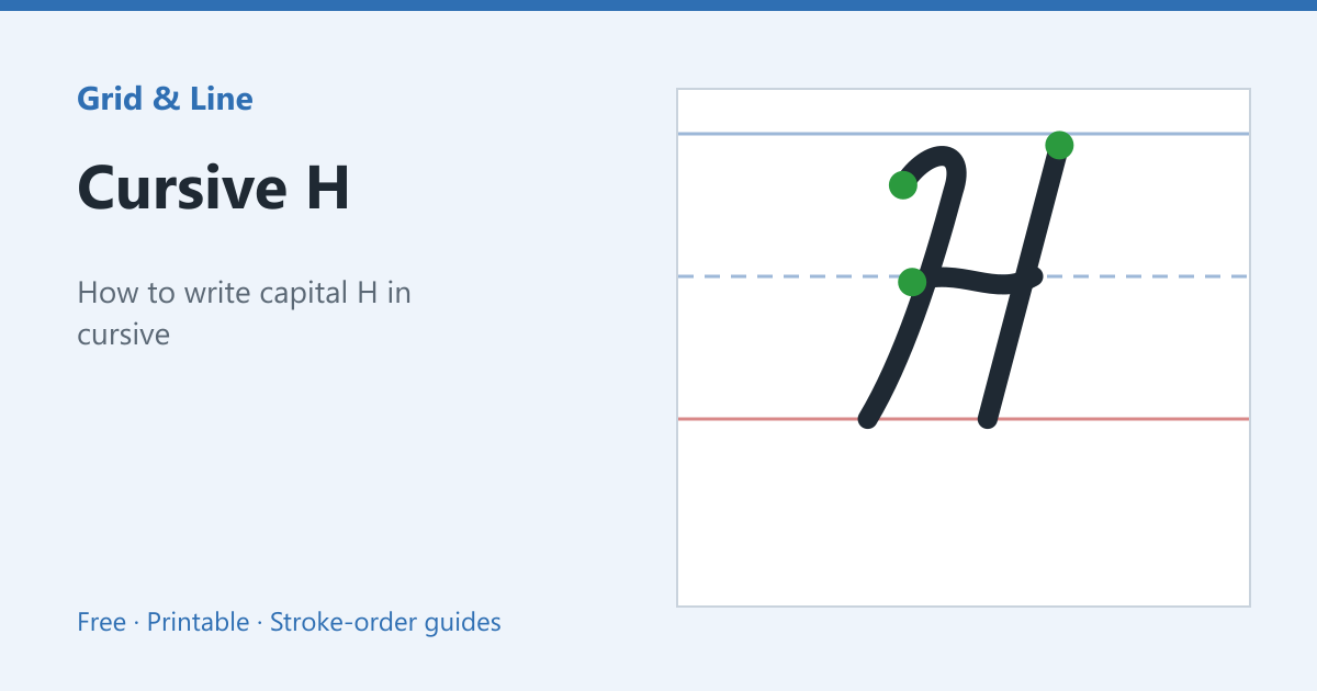 Cursive H worksheet preview
