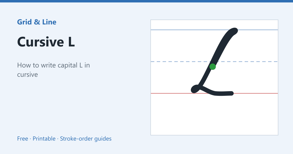 Cursive L worksheet preview