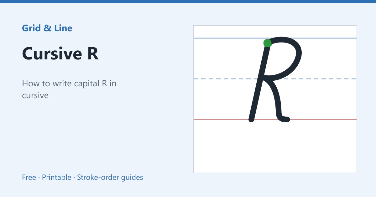 Cursive R worksheet preview