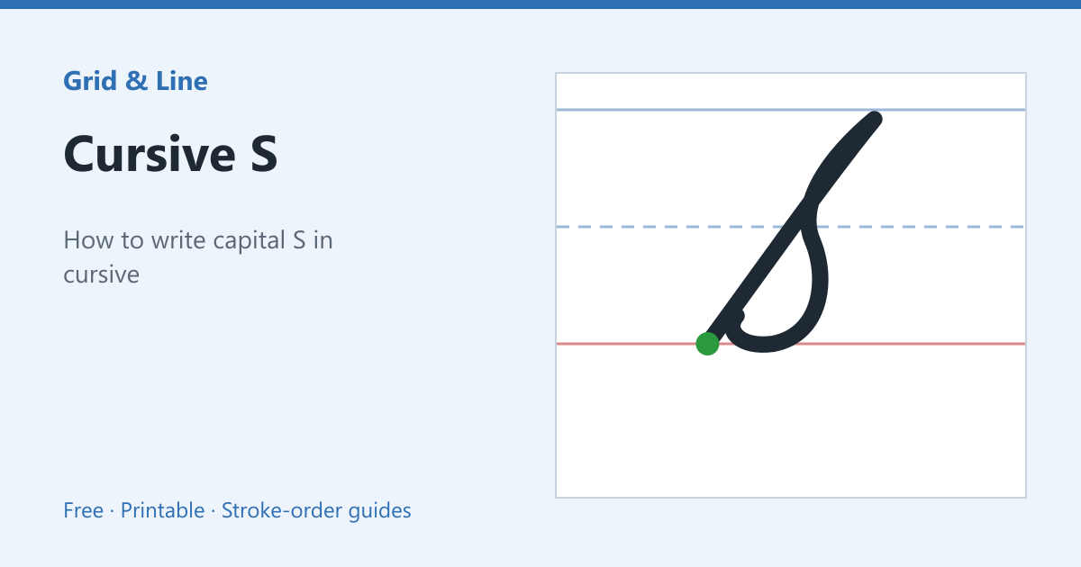 Cursive S worksheet preview