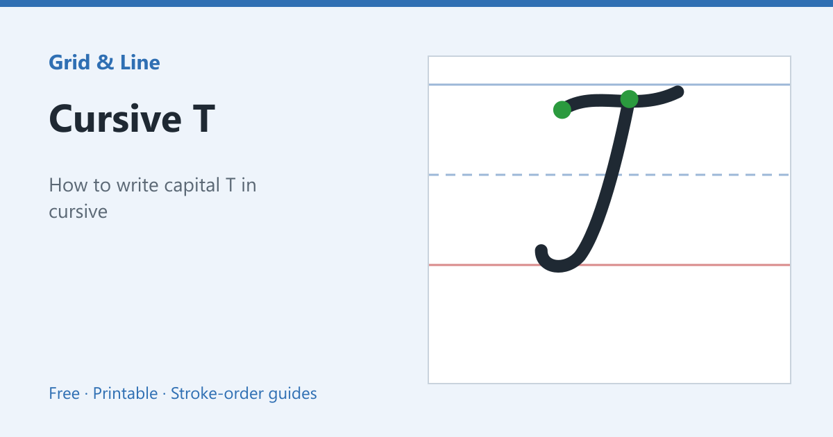 Cursive T worksheet preview