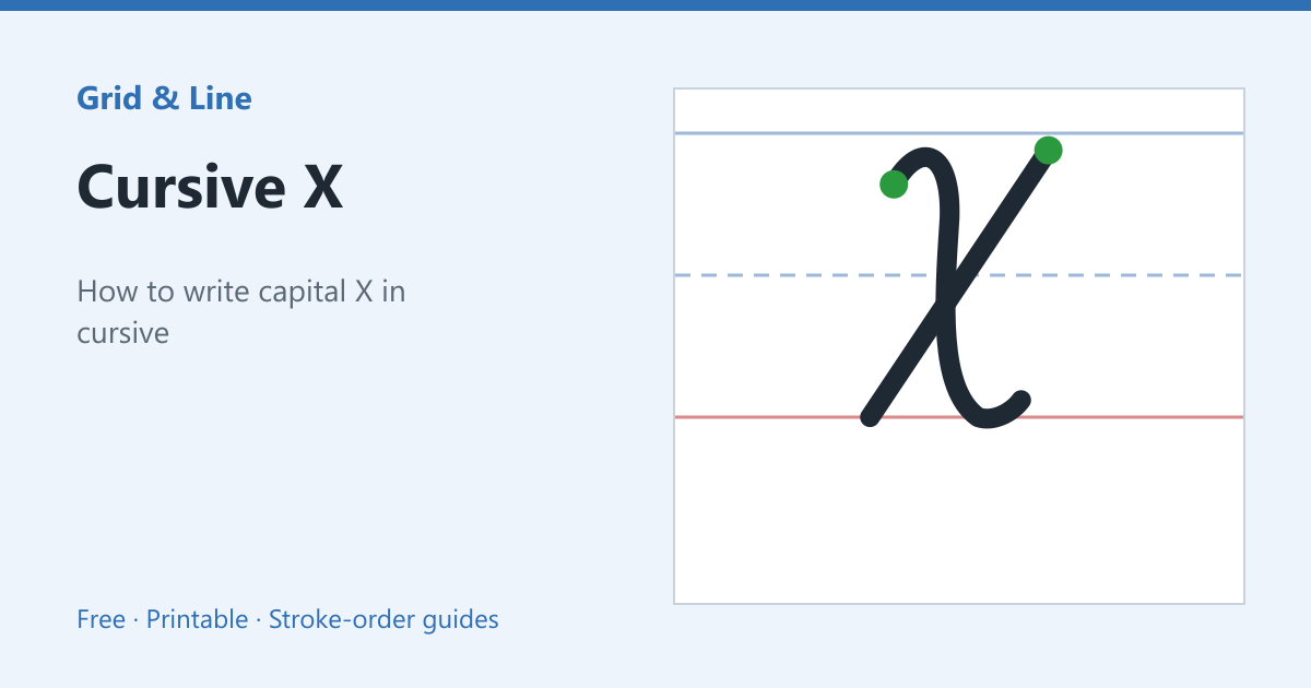 Cursive X worksheet preview