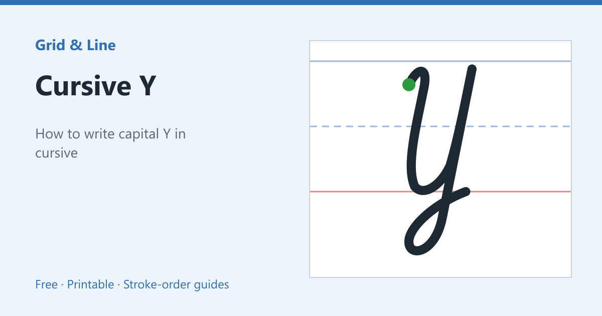 Cursive Y worksheet preview
