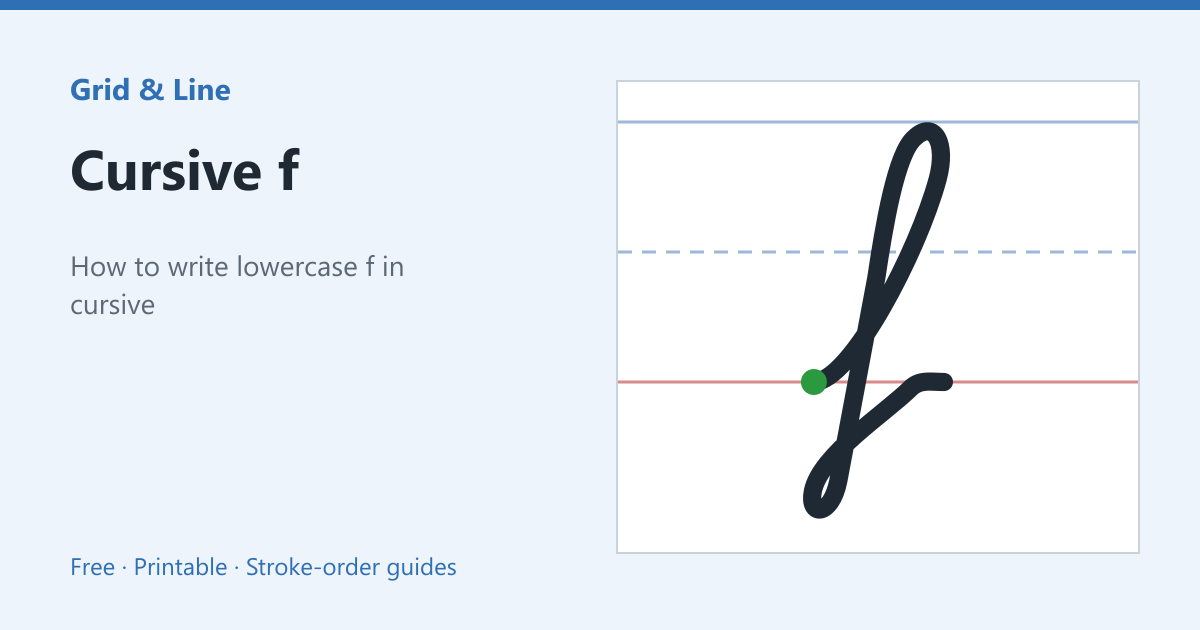 Cursive f worksheet preview