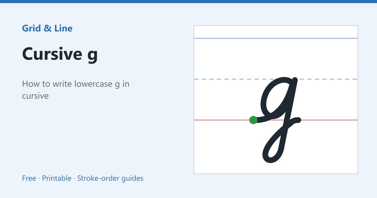 Cursive g worksheet preview