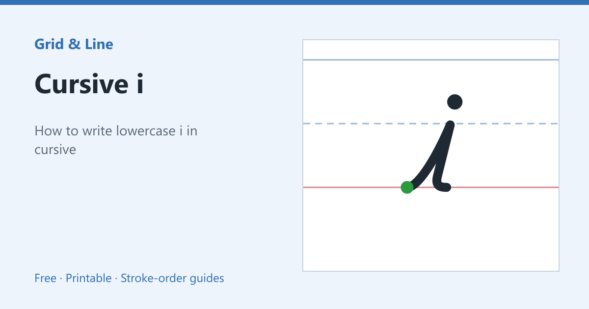 Cursive i worksheet preview