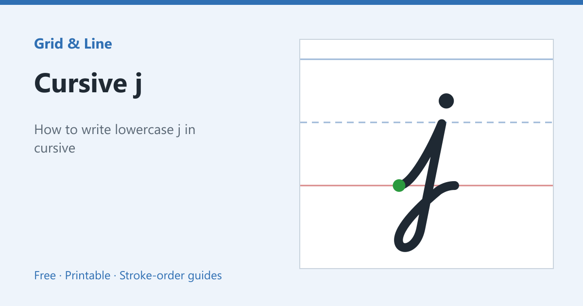 Cursive j worksheet preview