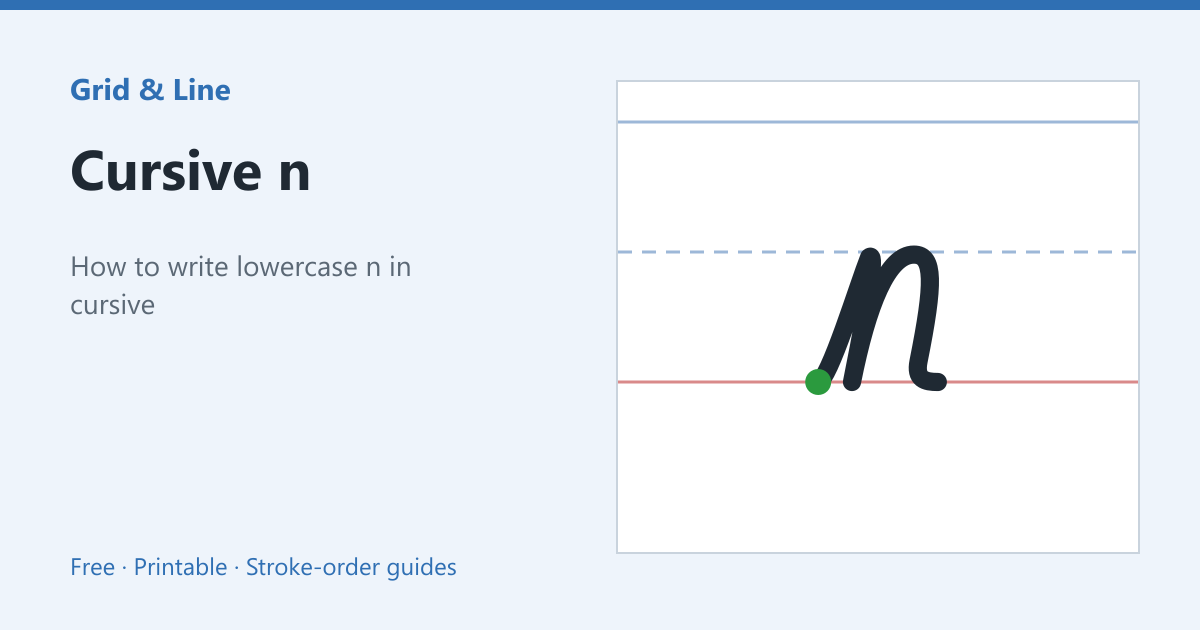 Cursive n worksheet preview