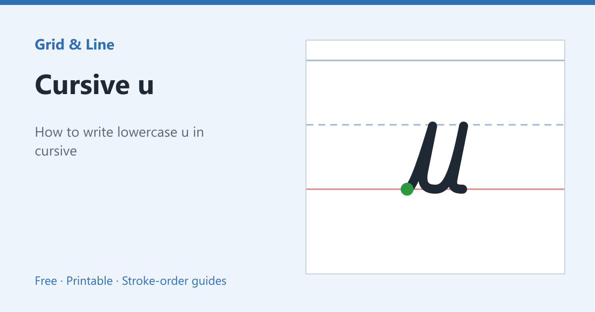 Cursive u worksheet preview