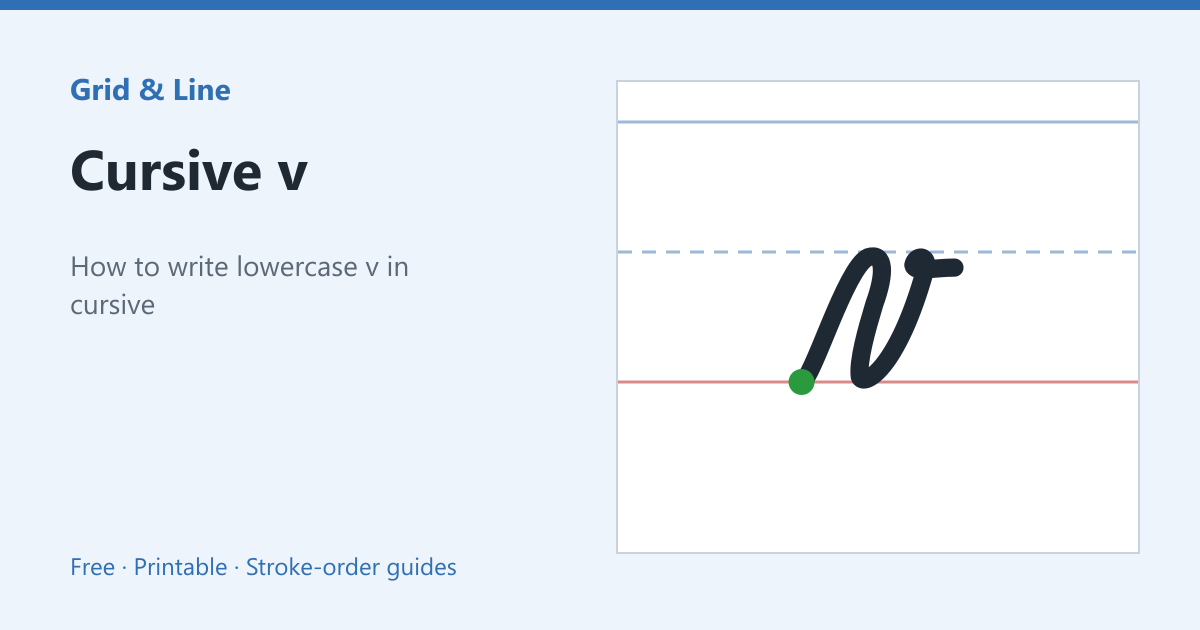 Cursive v worksheet preview