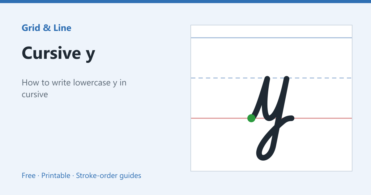 Cursive y worksheet preview