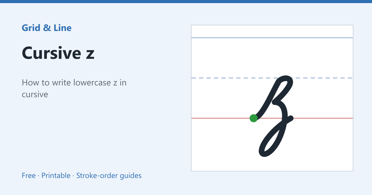 Cursive z worksheet preview