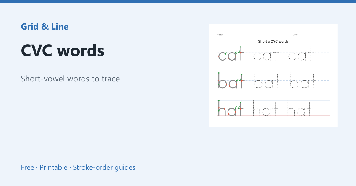 CVC words worksheet preview