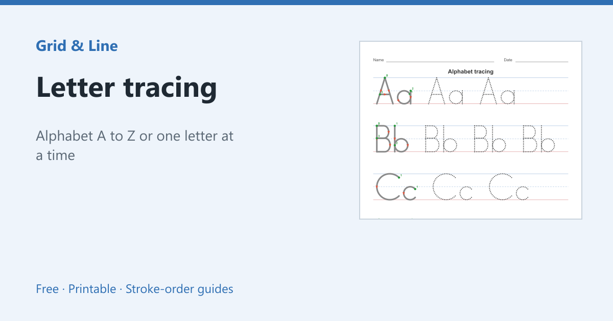 Letter tracing worksheet preview