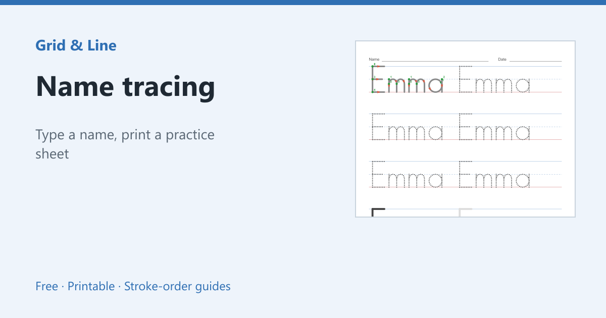 Name tracing worksheet preview