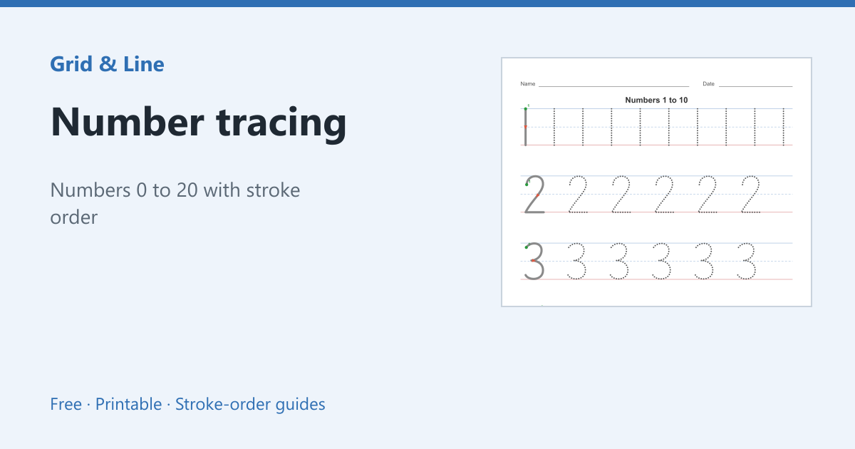 Number tracing worksheet preview