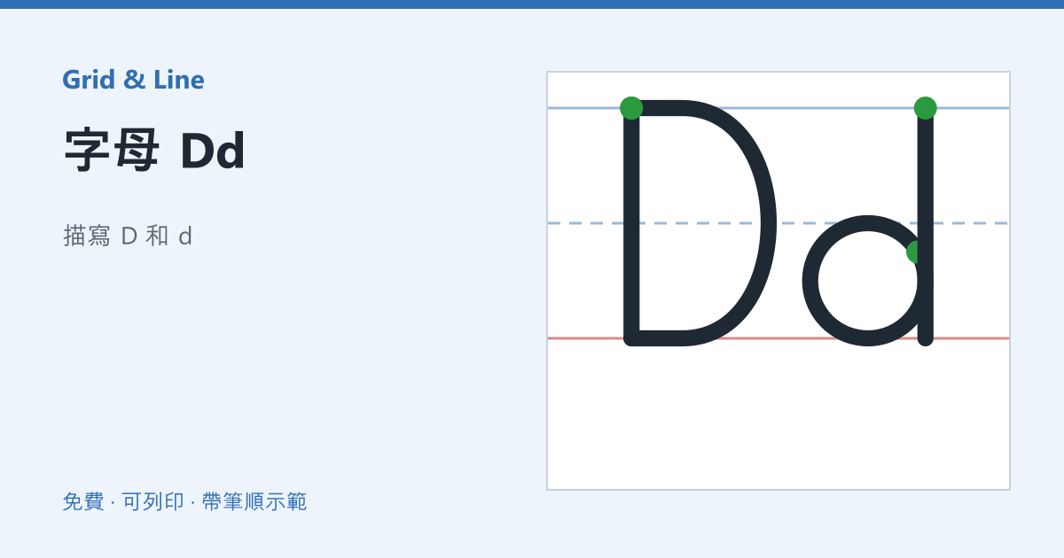 字母 Dd練習紙預覽