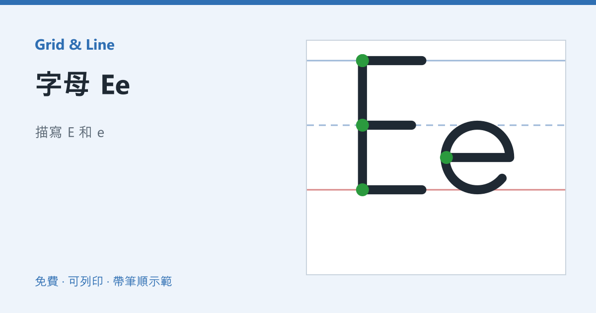 字母 Ee練習紙預覽