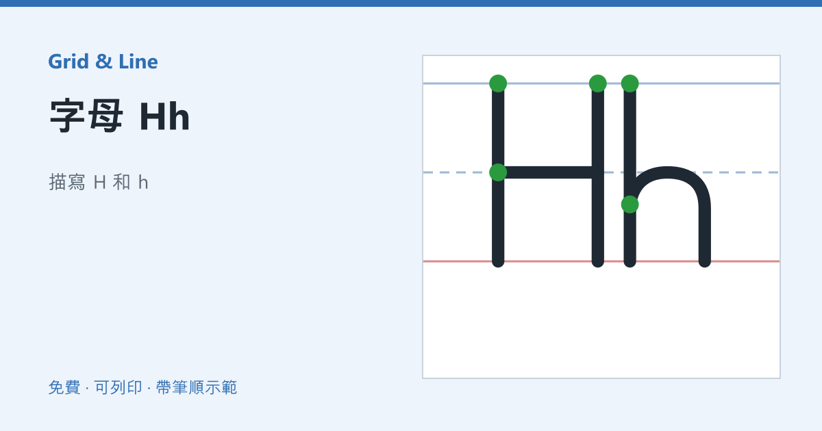 字母 Hh練習紙預覽