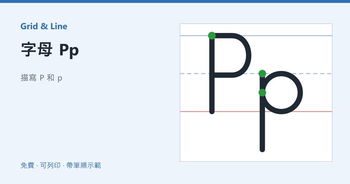 字母 Pp練習紙預覽