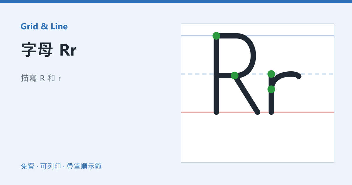 字母 Rr練習紙預覽