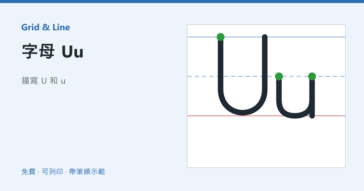 字母 Uu練習紙預覽