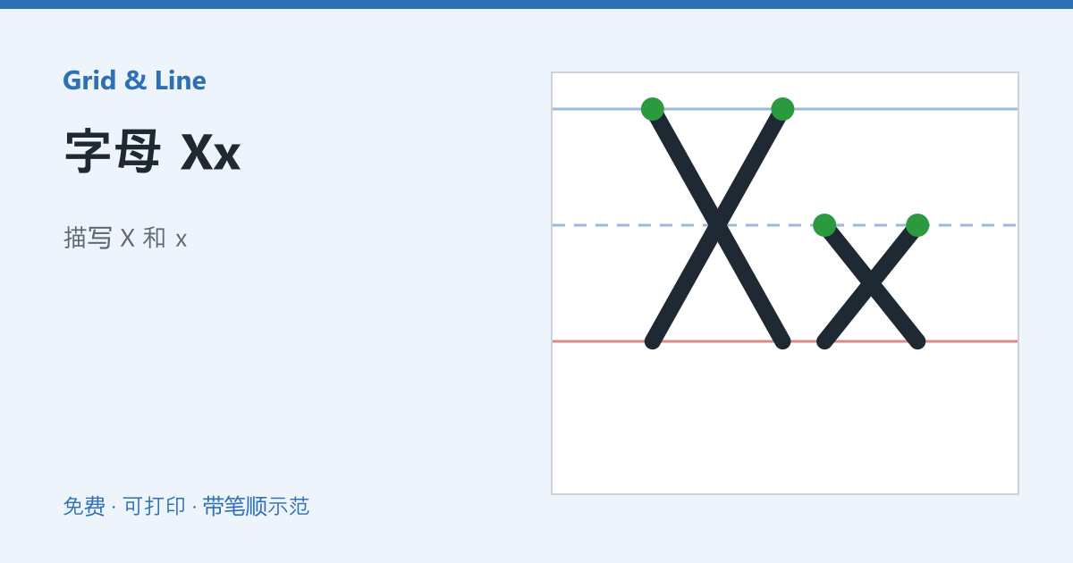 字母 Xx练习纸预览